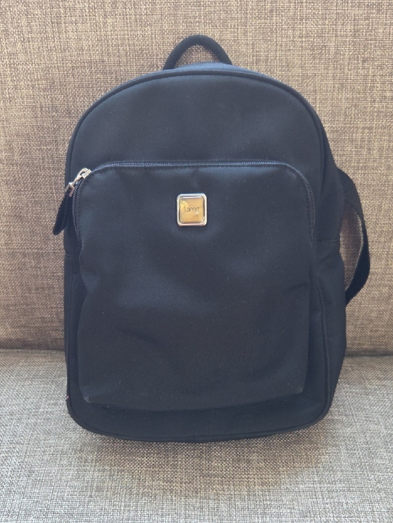Esprit Handbags - Esprit Black Backpack with Front Pocket and Gold Accent